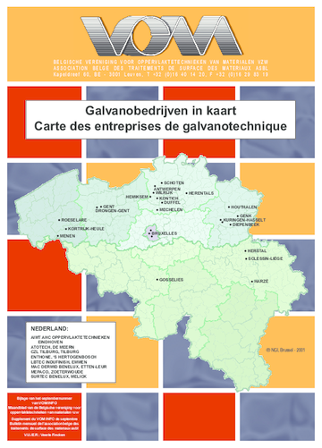 Carte des entreprises de galvanotechnique, septembre 2008